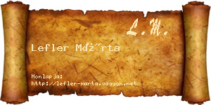 Lefler Márta névjegykártya